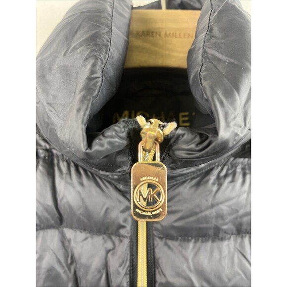 Michael Kors Womens Jacket Sz S Black Packable Down Quilted Nylon Zip Front - Picture 3 of 9
